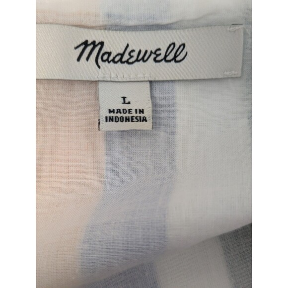 Madewell Festival Multicolored Stripe Cotton Bell Sleeve Dress sz L Boho Beach - Picture 11 of 12